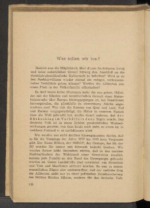 Was sollen wir tun?