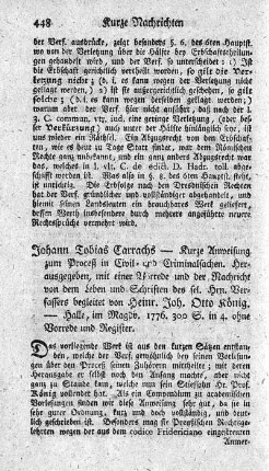 Kurze Anweisung zum Proceß in Civil- und Criminalsachen.
