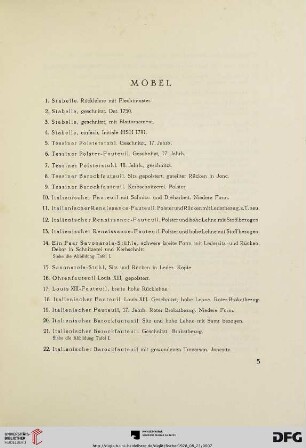 Möbel (Nr. 1-271)
