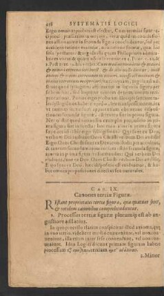 Cap. IX. Canones tertiae Figurae.