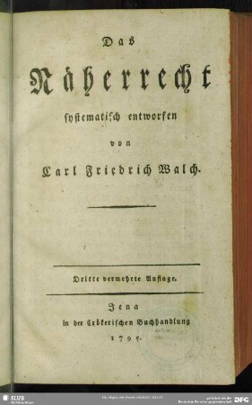 Das Näherrecht : systematisch entworfen