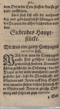 Siebendes Hauptstücke. Wie man eine gantze Compagnie exerciren solle.