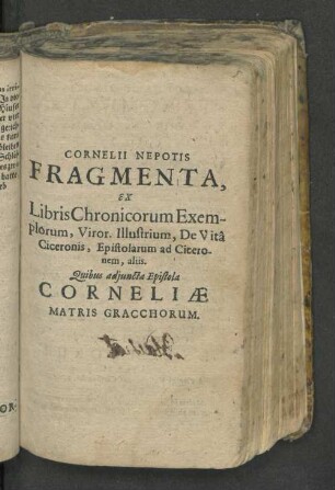Cornelii Nepotis Fragmenta