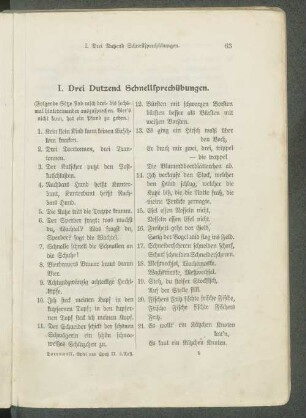 I. Drei Dutzend Schnellsprechübungen.