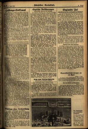 Zweite Ausgabe vom Mittwoch, den 08. April 1936.
