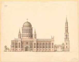 Entwurf zu einem neuen Dom, Berlin: Fassade zum Lustgarten