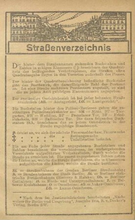 Straßenverzeichnis