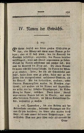 IV. Namen der Gewächse.