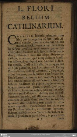 L. Flori Bellum Catilinarium