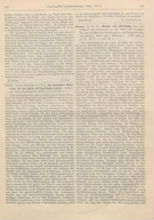 114-115 [Rezension] Besser, W. F., Morgen- und Abendsegen aus den Psalmen und Propheten an der Hand der Evangelien und Episteln des Kirchenjahres der Hausgemeinde dargeboten