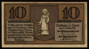 10 (Pfennig) der Stadt Camburg