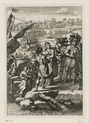 Heilige Johanna von Orléans, aus: Jean Chapelain, "La Pucelle ou La France delivrée, poëme héroïque", Paris 1656