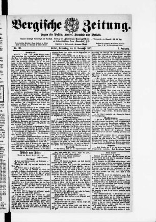 Bergische Zeitung. 1882-1888