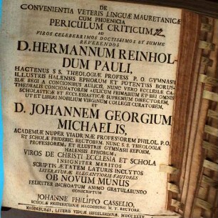 De convenientia veteris linguae Mauretanicae cum Phoenicia periculum criticum