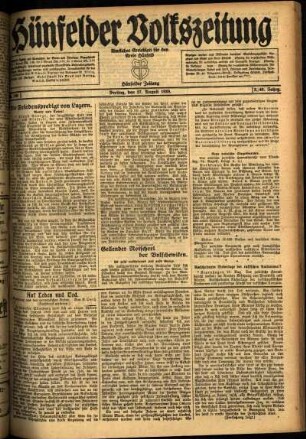 Ausgabe vom Freitag, den 27. August 1920.