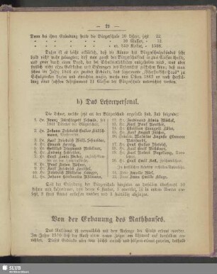 Von der Erbauung des Rathhauses