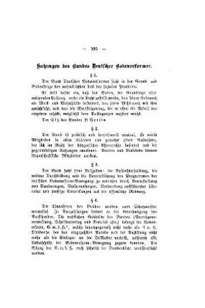 Satzungen des Bundes deutscher Bodenreformer