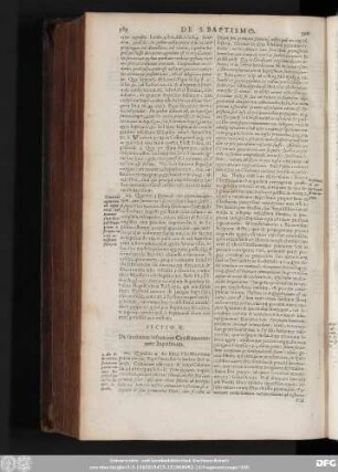 Sectio V. De sanctitate infantium Christianorum ante Baptismum.