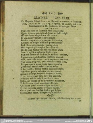 Cap. XLIII. Magnes