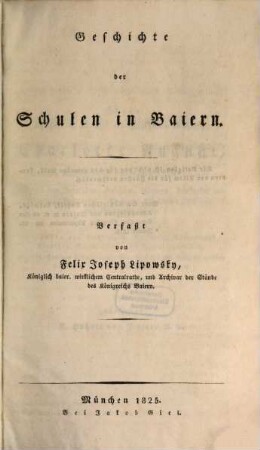 Geschichte der Schulen in Baiern