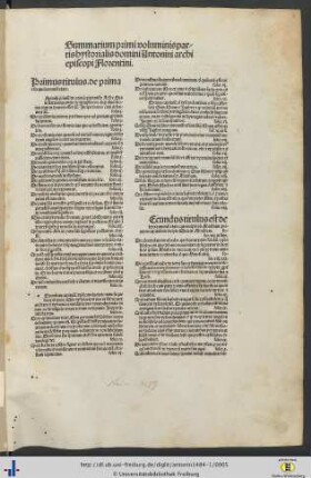 Summarium primi voluminis partis hystorialis domini Antonini archiepiscopi Florentini.
