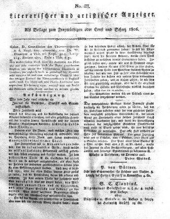Literarischer und artistischer Anzeiger, No. III.