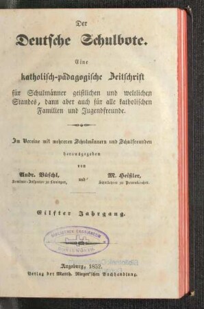 11: Der Deutsche Schulbote - 11. 1852