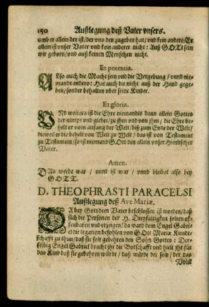 D. Theophrasti Paracelsi Außlegung deß Ave Maria.