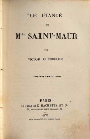 Le Fiancé de Mlle Saint Maur