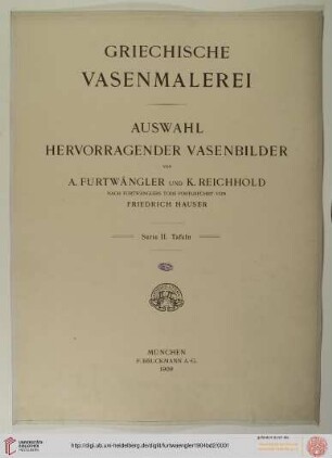 Serie II, Tafel 61-120: Griechische Vasenmalerei: Auswahl hervorragender Vasenbilder