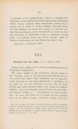 XXV. Nieuws van den dag, van 11 Maart 1889