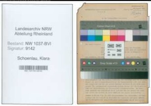 Entnazifizierung Klara Schoenlau , geb. 20.11.1899 (Lehrerin)