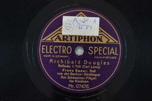 Archibald Douglas : Ballade; 1. Teil / (Carl Löwe)