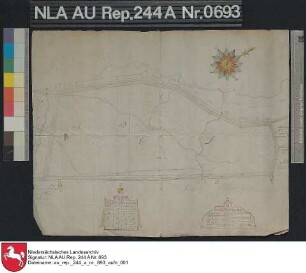 Der vermessene und eingedeichte Leysanderpolder bei NEUWESTEEL mit den Landflächen und Entwässerungsgräben Kolorierte Zeichnung von Wilhelm Steffens Papier Format 39,2x31,5 M 1:6.000