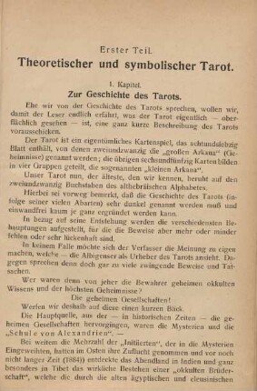 I. Kapitel. Zur Geschichte des Tarots