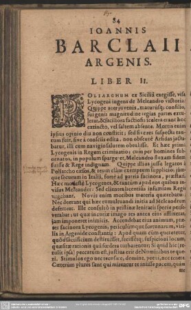 Ioannis Barclaii Argenis. Liber II.