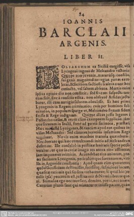 Ioannis Barclaii Argenis. Liber II.