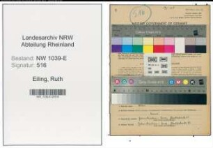 Entnazifizierung Ruth Eiling , geb. 15.01.1920 (Dolmetscherin)