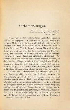 Der Kurort Füred am Plattensee : Braumüller's Bade-Bibliothek Nr. 19. (Balaton-Füred). Für Kurbedürftige und Touristen herausgg. von Heinrich Mangold. Mit 4 Ansichten in Autotypie und 1 Umgebungskarte