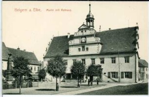Belgern. Markt mit Rathaus