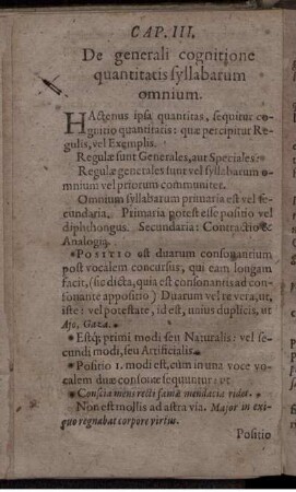 Cap. III. De generali cognitione quantitatis syllabarum omnium