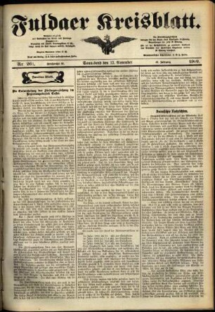 Zweite Ausgabe vom Samstag, den 13. November 1909.