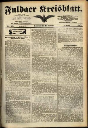 Zweite Ausgabe vom Samstag, den 13. November 1909.