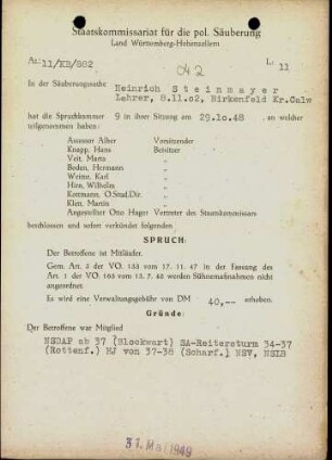 Steinmayer, Heinrich