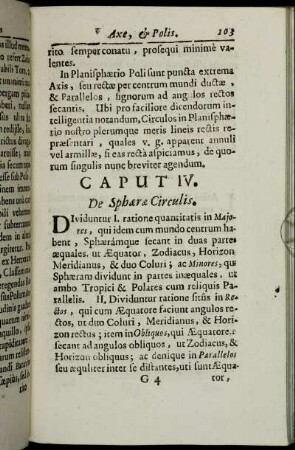 Caput IV. De Sphæræ Circulis.