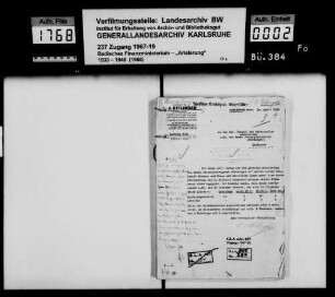 Firma L. J. Ettlinger, KG Karlsruhe Käufer: Firma Montangesellschaft Saar mbH Mannheim