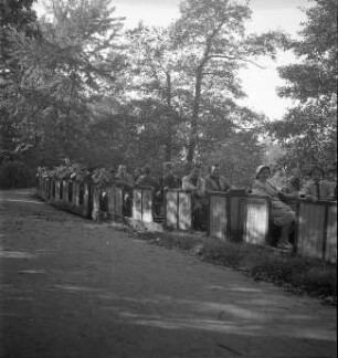 Dresden-Altstadt. Großer Garten. Ausflug mit der Pioniereisenbahn