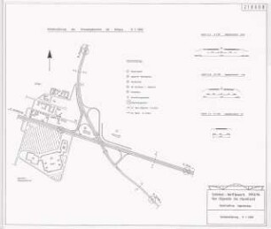 Planfreie Straßenkreuzung im Havelland Schinkelwettbewerb 1994: Lageplan 1:3000, Schnitte 1:250