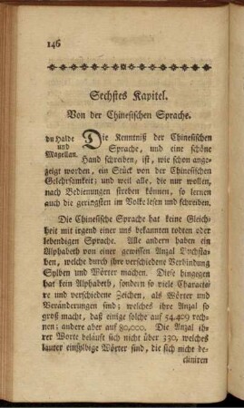 Sechstes Kapitel. Von der chinesischen Sprache.