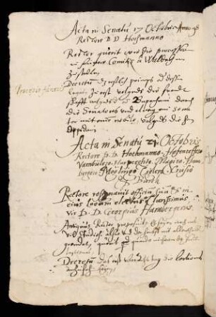 Winterhalbjahr 1598/1599. Rektorat Georg Hamberger